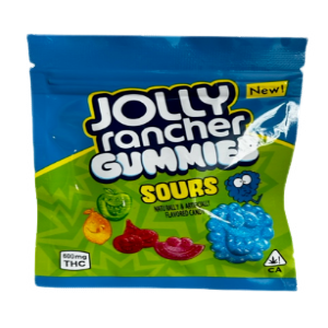 Indulge in MEDICATED – Jolly Rancher Gummies Sours (600mg) for a flavorful THC-infused journey. Each piece contains 125mg of THC for consistent effects.